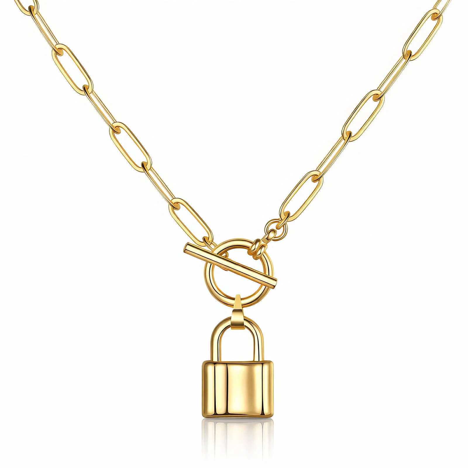 "Lock" nyaklánc, 18K aranyozott acél
